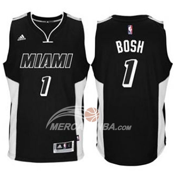 Maglia NBA Bosh Miami Heats Negro Blanco